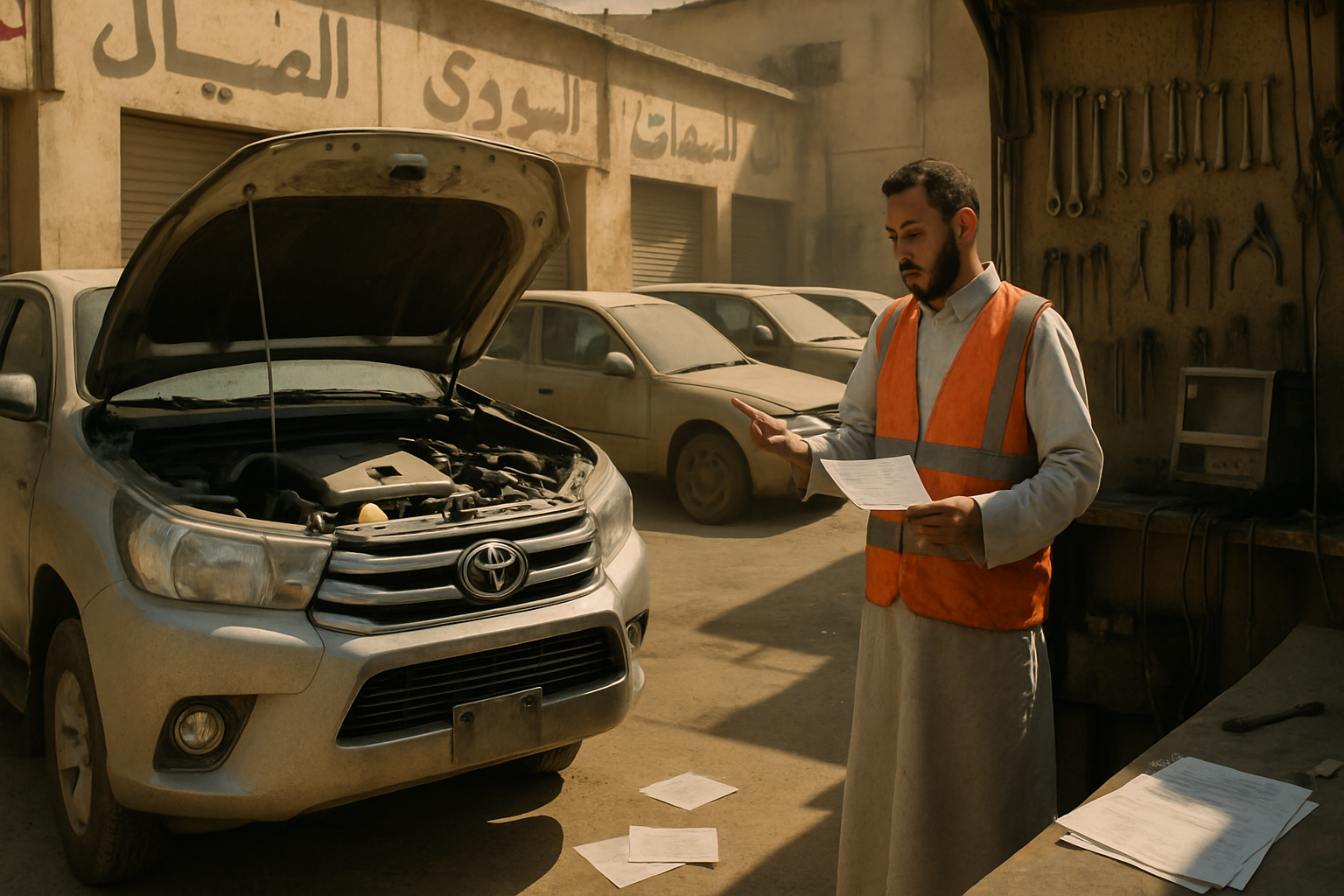 السيارات المتروكة في الورشة: كيفية استرجاع 800-2500 ريال من الأعمال غير المدفوعة قانونياً