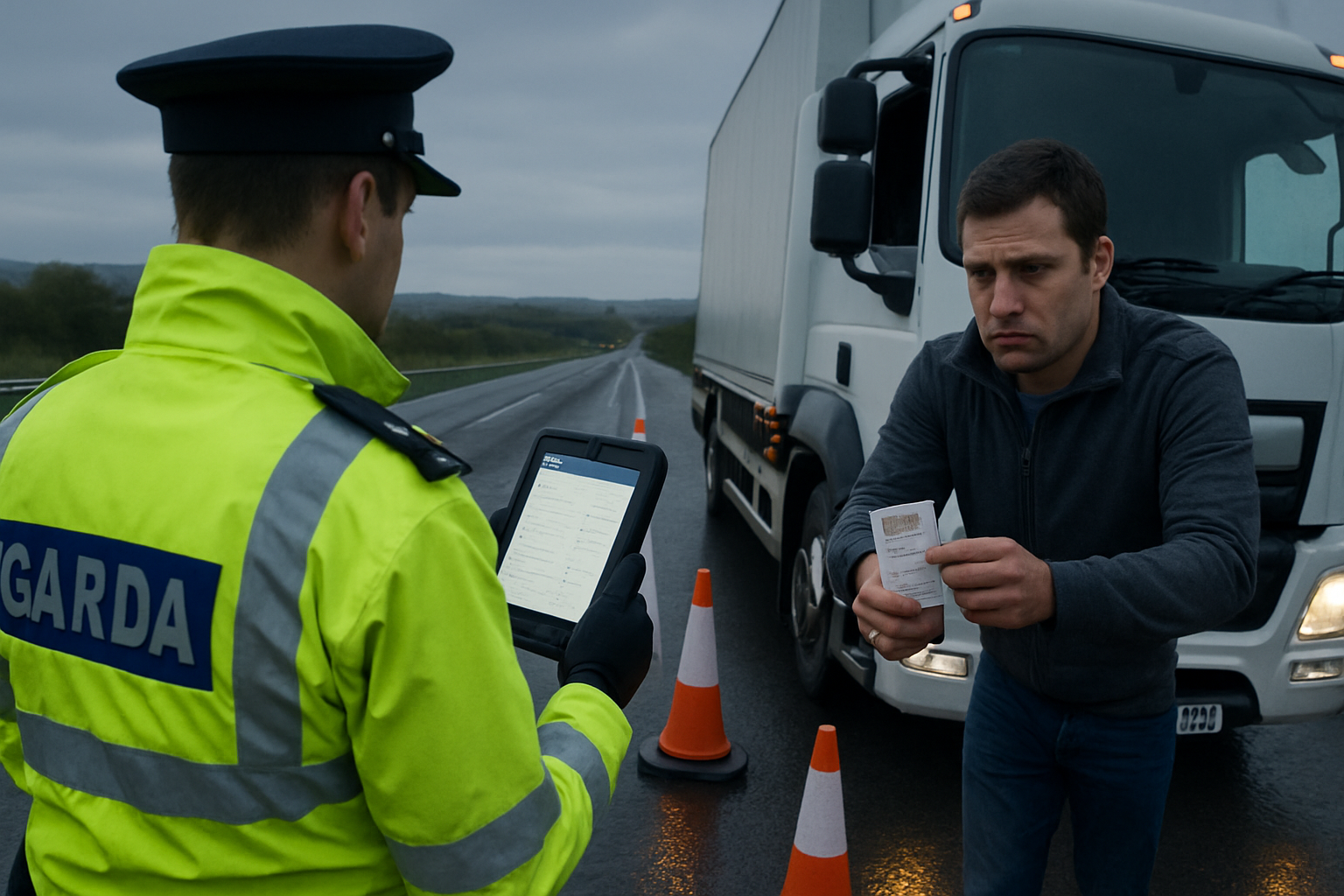 Driver CPC and tachograph compliance for Irish SMB hauliers — what the Gardai actually check at a roadside stop