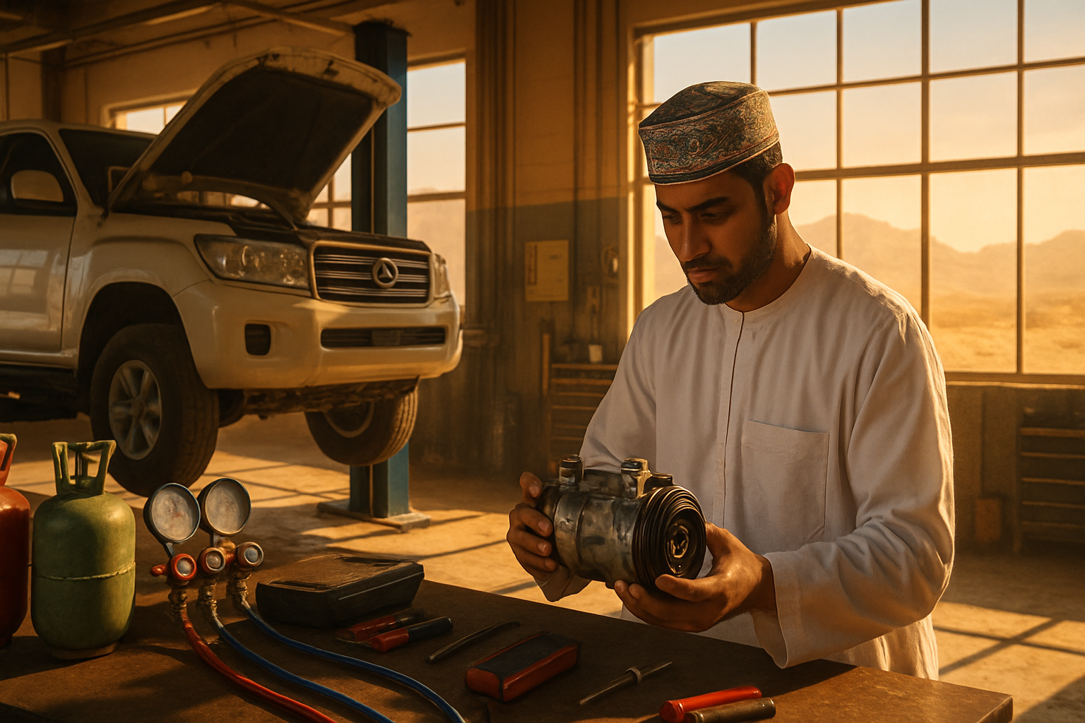 موجة الحر والخريف: كيف تخطط الورش العمانية لتشخيص مكيف الهواء بشكل صحيح قبل مايو